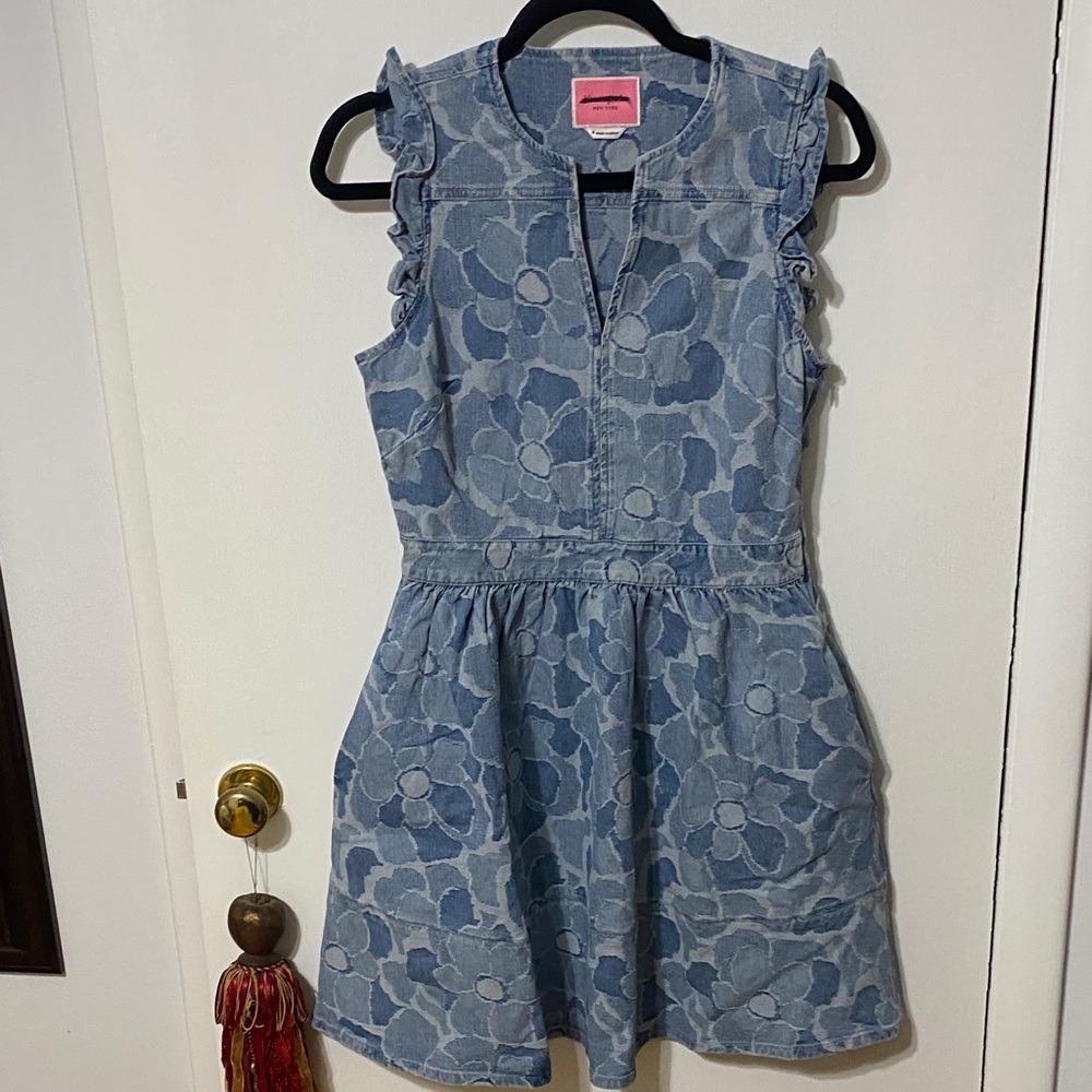 Kate Spade Blue Floral Denim Mini Dress